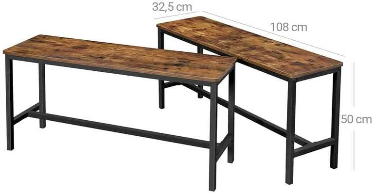 Songmics Vasagle 2 pramoninės išvaizdos suolų rinkinys
