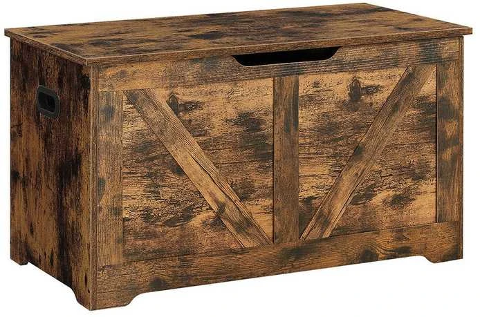 Vasagle Suoliukas su saugojimo vieta tvarto stiliaus vintage rudos spalvos