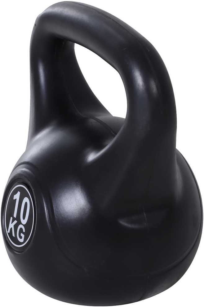 HOMCOM Ketlbells Svarmalius 10 kg Svorio Hantelis Užpildytas Smėliu Pradedantiesiems Juodas