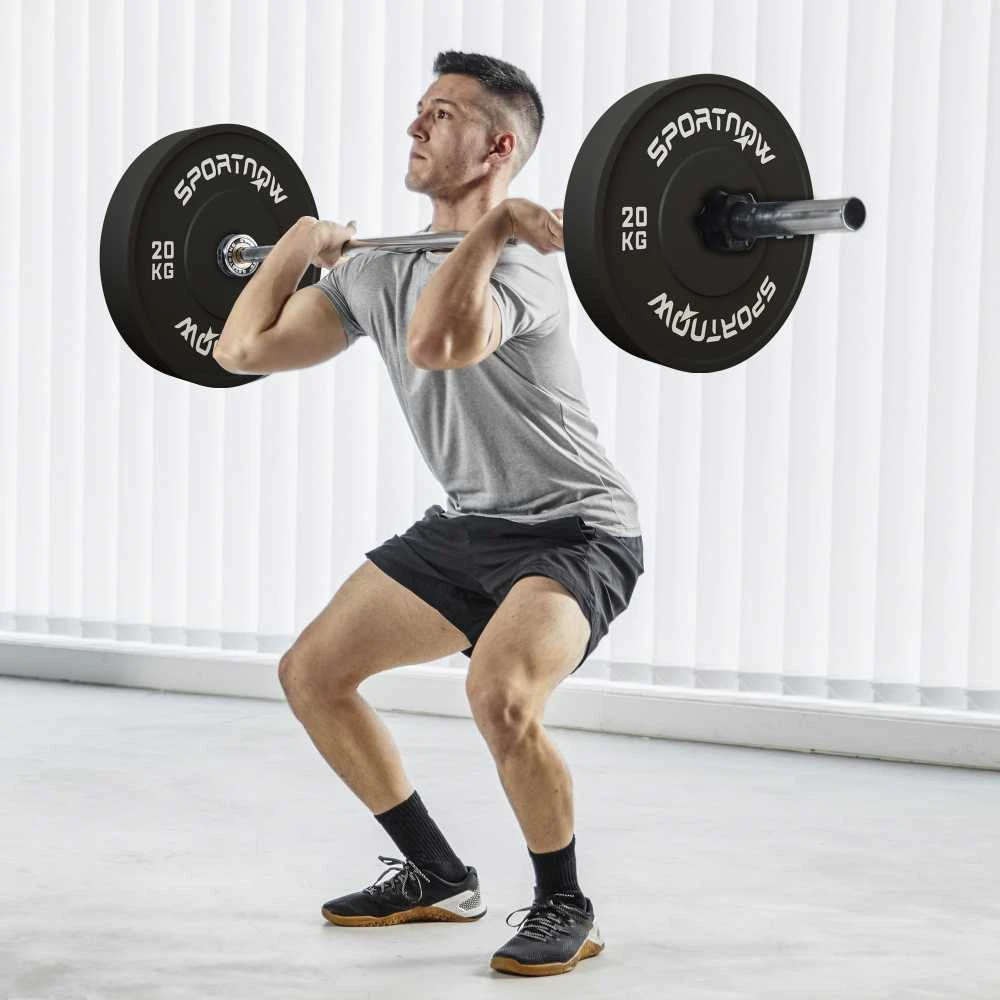 SPORTNOW 2 vienetų hantelių svorių rinkinys, 2 x 20 kg svoriai, svorių diskų rinkinys, svorių diskai 5 cm hantelių strypui, Ø 50 mm anga, juodi