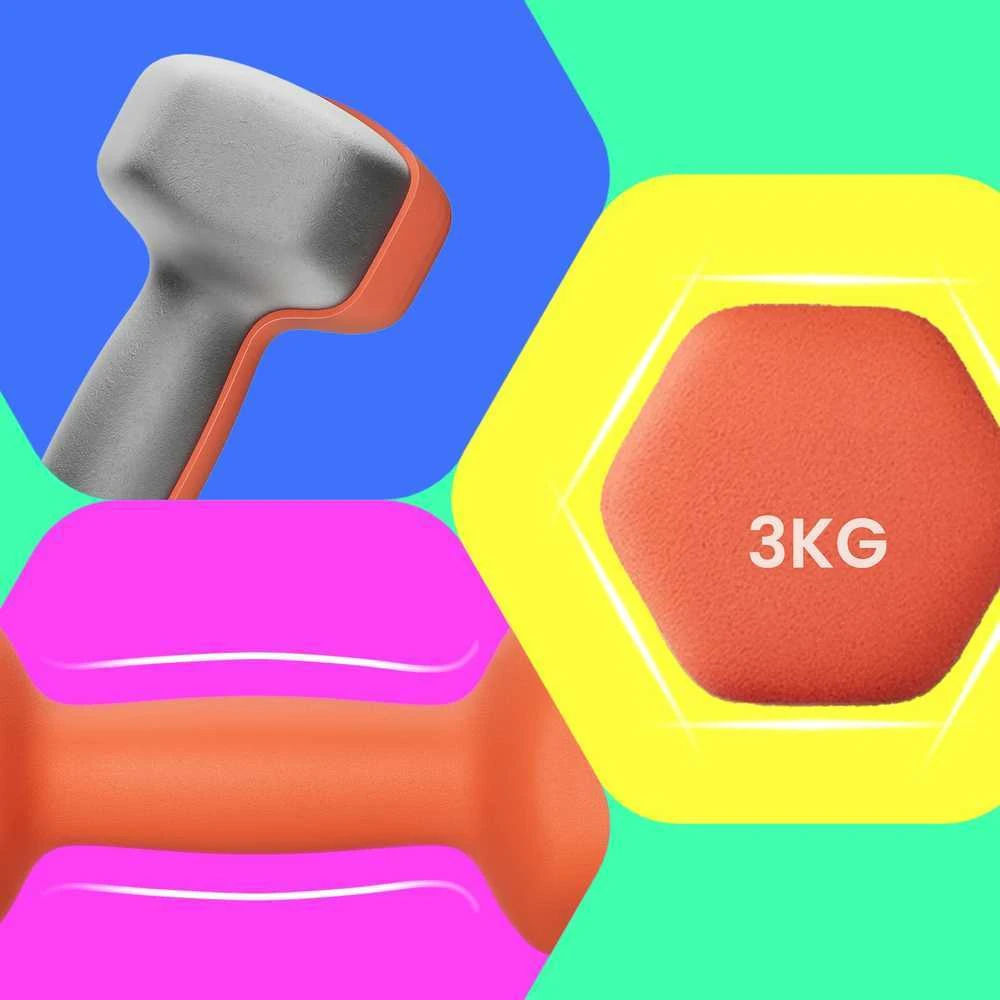 SONGMICS hanteliai, 2 vnt. rinkinys, 2 x 3kg