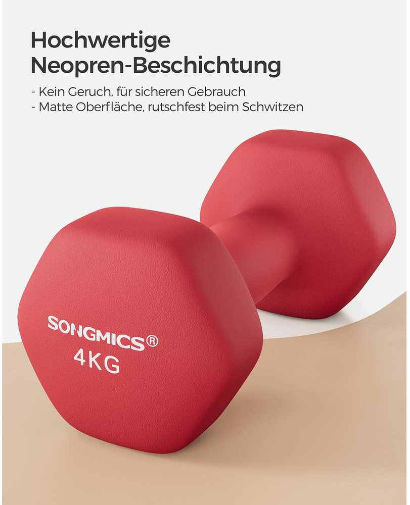 Songmics 2 hantelių rinkinys purpurinės raudonos spalvos