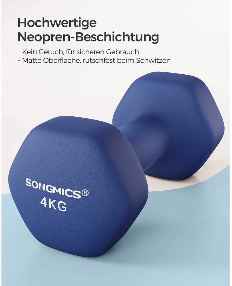 Songmics 2 hantelių rinkinys mėlynos spalvos