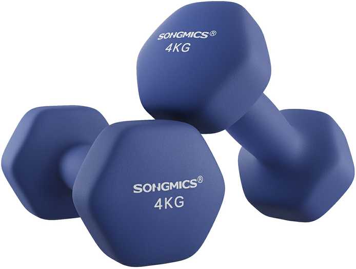 Songmics 2 hantelių rinkinys mėlynos spalvos