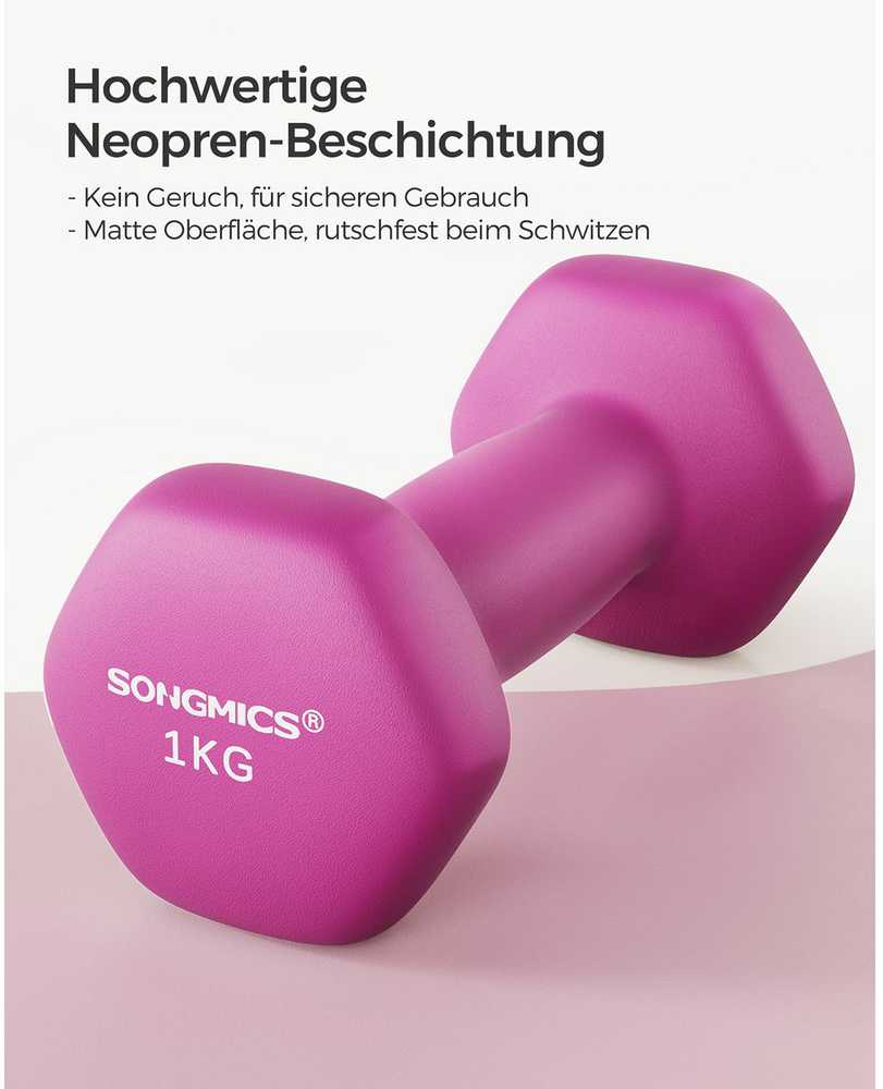 Songmics 2 hantelių rinkinys rožinės spalvos