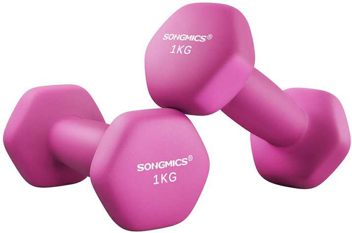 Songmics 2 hantelių rinkinys rožinės spalvos