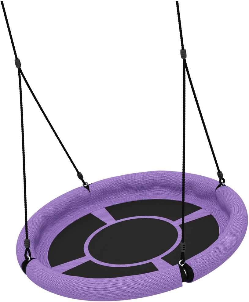 AIYAPLAY lizdinės sūpynės Ø98 cm reguliuojamos vaikiškos sūpynės iki 100 kg, lėkštinės sūpynės sodo sūpynės 3-8 metų vaikams, lauko, violetinės spalvos