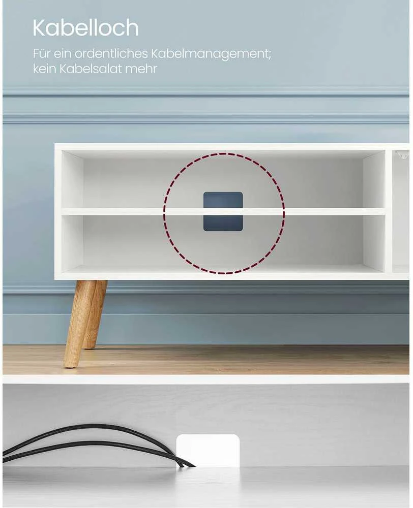 TV staliukas Songmics Vasagle TV spintelė su 1 durelėmis 40 x 120 x 49 cm balta