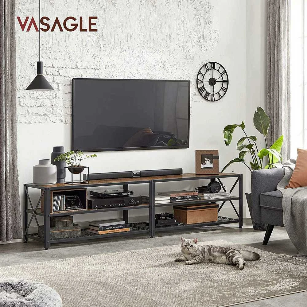 TV staliukas Songmics Vasagle 3 lygių televizoriaus lentyna svetainėje