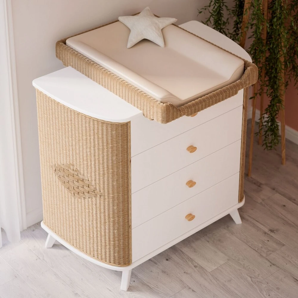 Theobebe Coquillage Komoda – Balta, kreminė
