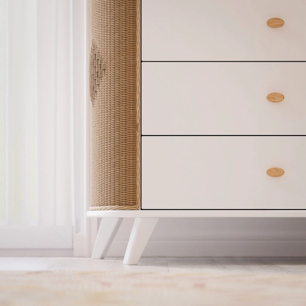 Theobebe Coquillage Komoda – Balta, kreminė