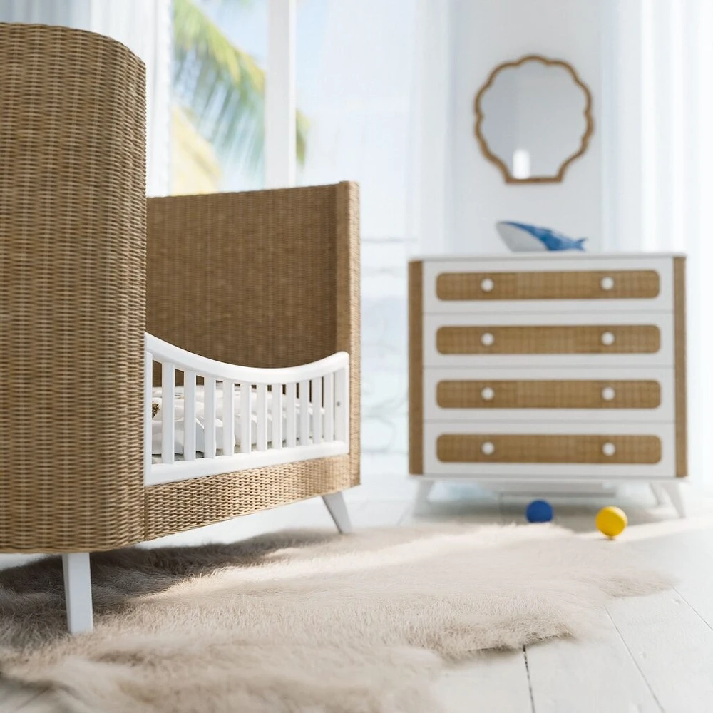 Theobebe Coquillage Transformuojama lova 60 x 120 – Balta, kreminė