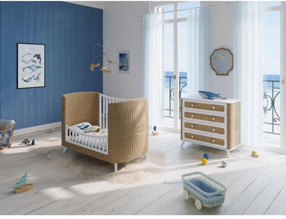 Theobebe Coquillage Transformuojama lova 60 x 120 – Balta, kreminė