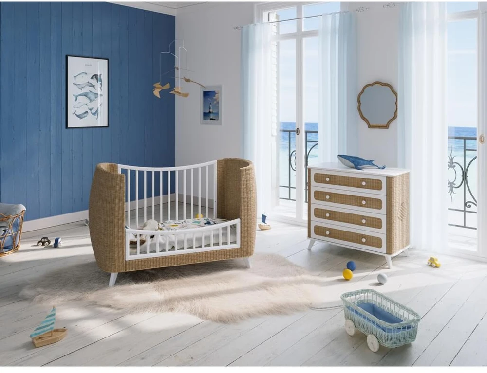 Theobebe Coquillage Transformuojama lova 60 x 120 – Balta, kreminė