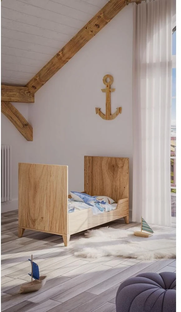 Theobebe NAIA BOIS transformuojama lova 60x120 - Natūrali