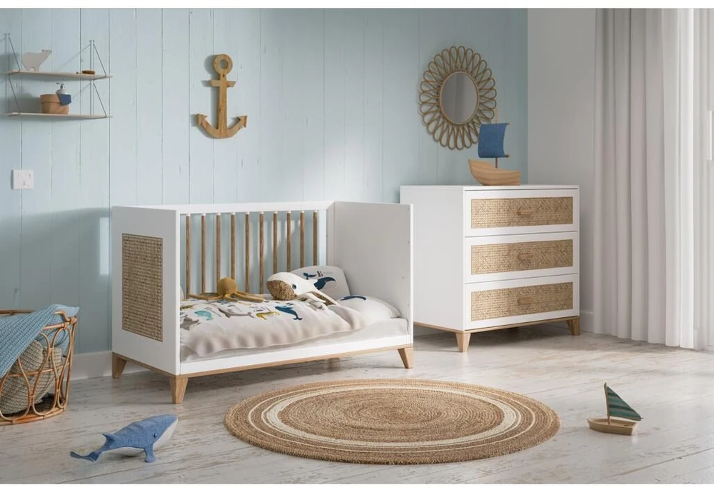 Theobebe Nami Transformuojama lova 60 x 120 – Balta, kreminė