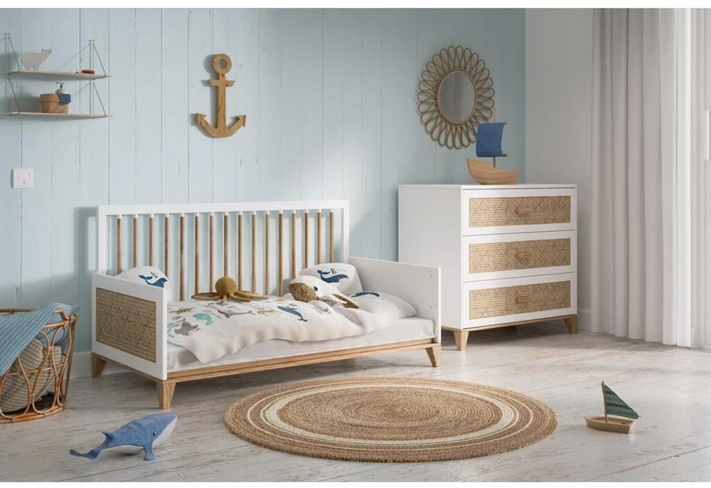 Theobebe Nami Transformuojama lova 70 x 140 – Balta, kreminė
