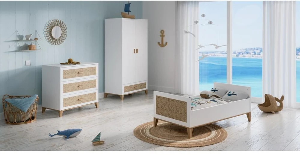 Theobebe Nami Transformuojama lova 70 x 140 – Balta, kreminė