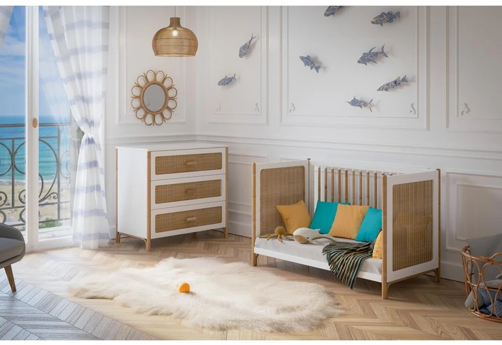 Theobebe Oceania Transformuojama lova 60 x 120 – Balta, kreminė