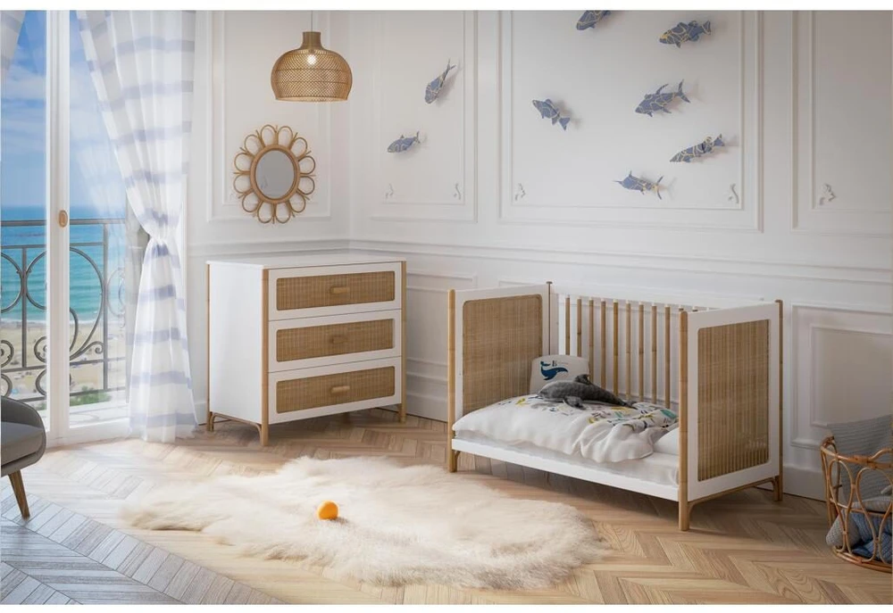 Theobebe Oceania Transformuojama lova 60 x 120 – Balta, kreminė