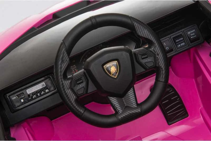 Toycars Elektrinis automobilis vaikams, Lamborghini Sian, 108x62x40 cm, Rožinė