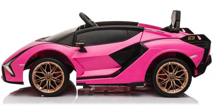 Toycars Elektrinis automobilis vaikams, Lamborghini Sian, 108x62x40 cm, Rožinė