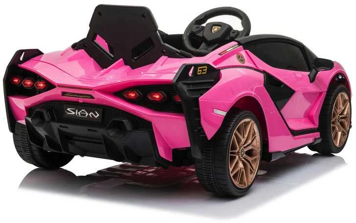 Toycars Elektrinis automobilis vaikams, Lamborghini Sian, 108x62x40 cm, Rožinė