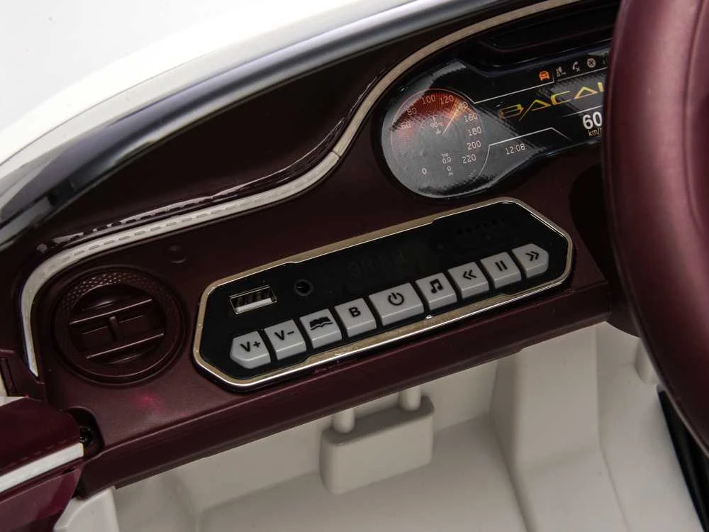 Toycars Elektrinis vaikų automobilis, Bentley Bacalar, 108x65x45 cm, Balta