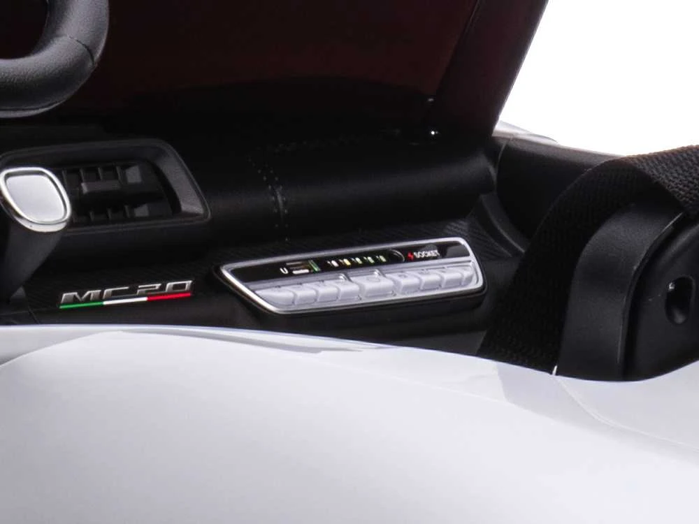 Toycars Elektrinis vaikų automobilis, Maserati MC20, 175x105x66 cm, Baltas