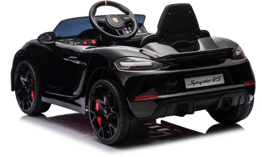 Toycars Vaikų akumuliatorinė mašina, Porsche Spyder RS, 108x60x43 cm, Juoda