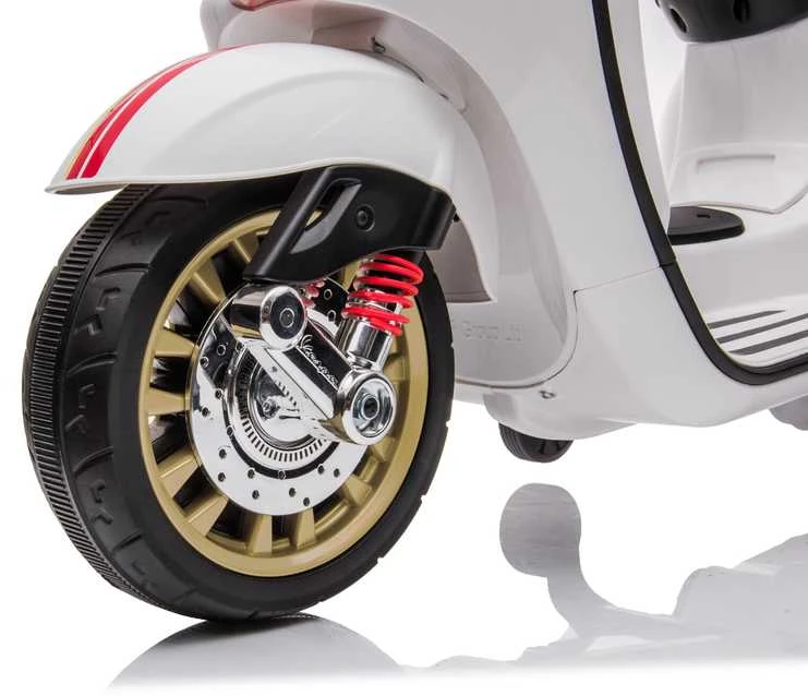 Toycars Vaikų akumuliatorinis skūteris, Vespa Sprint, 102x50x75 cm, Balta