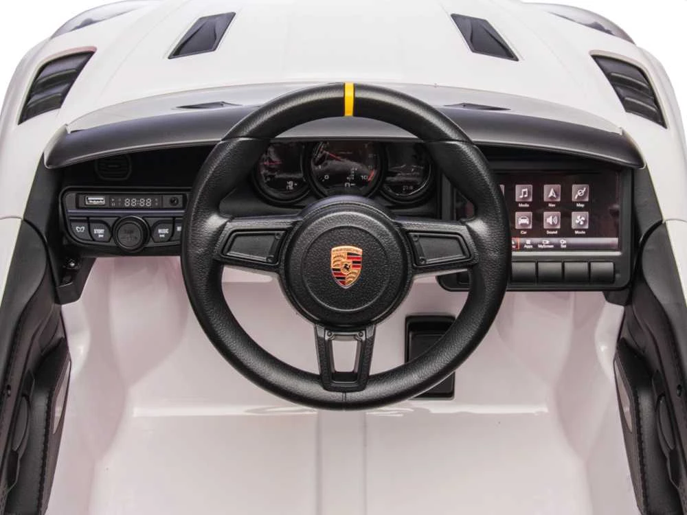 Toycars Vaikų Baterijomis Varomas Automobilis, Porsche Spyder RS, 108x60x43 cm, Baltas