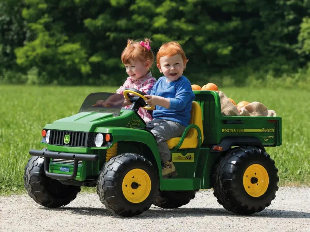 Peg Perego John Deere Double visureigis, maitinamas 12V Gator HPX akumuliatoriumi