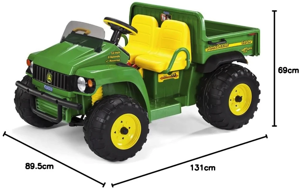 Peg Perego John Deere Double visureigis, maitinamas 12V Gator HPX akumuliatoriumi