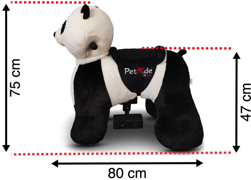 Toycars Važiuoklė, PetRide Panda, 80x48x75 cm