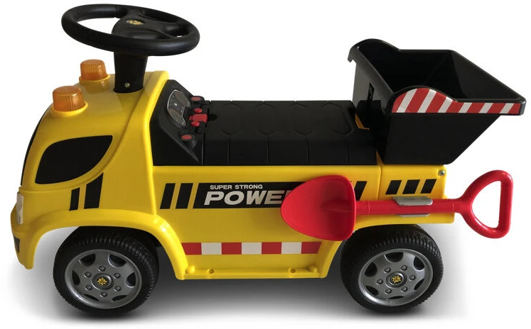 Toycars Walker Vežimėlis, 'kelio darbų sunkvežimis', 83x28.2x48 cm, Geltona
