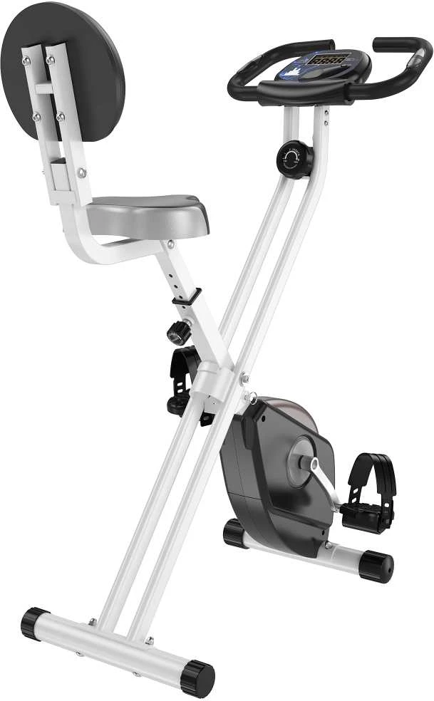 HOMCOM F-Bike treniruoklis, dviračio treniruoklis su 8 lygių magnetiniu pasipriešinimu, reguliuojamo aukščio, plieno, juodos ir pilkos spalvos, 43x97x109 cm