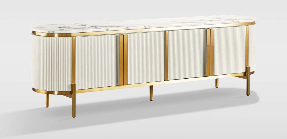 TV staliukas, 200 x 60 x 40 cm, Stilig, baltas