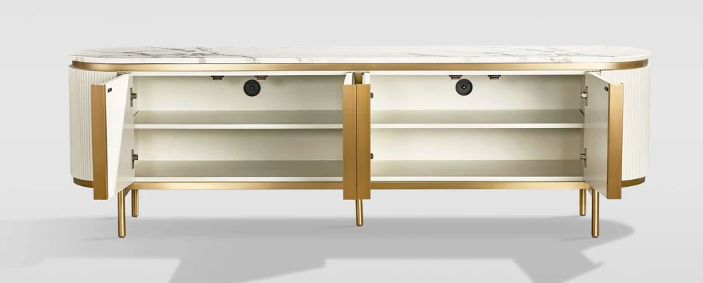 TV staliukas, 200 x 60 x 40 cm, Stilig, baltas
