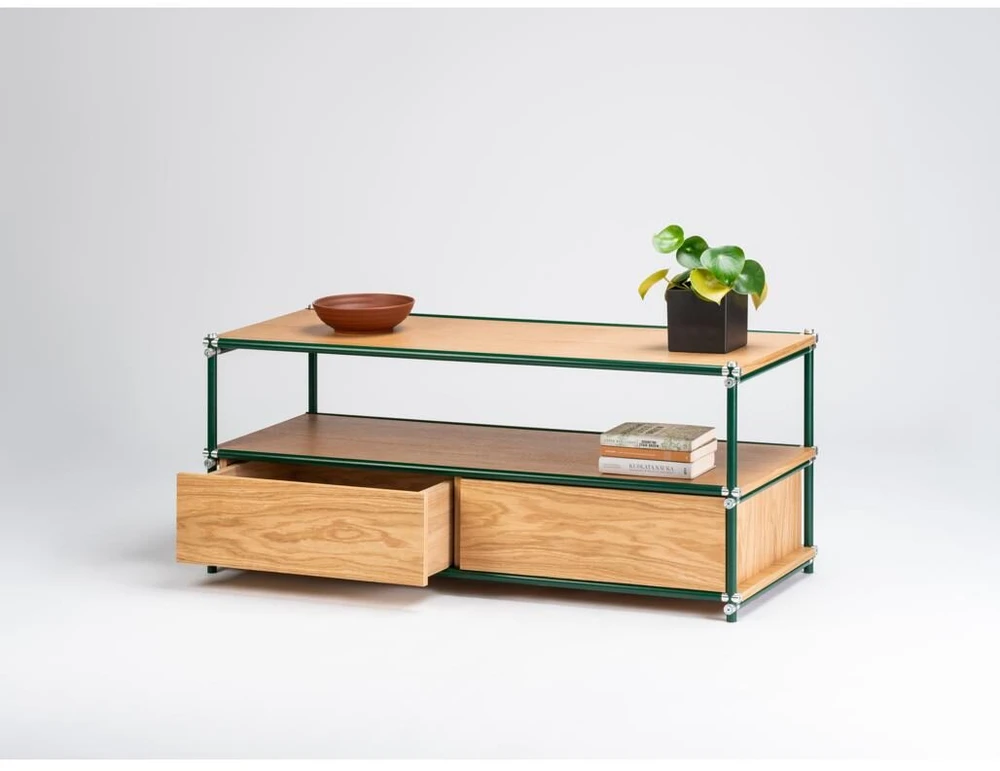TV staliukas Customform Stalas, SKARDU H3 FLEX, 130x53 cm, Žalias