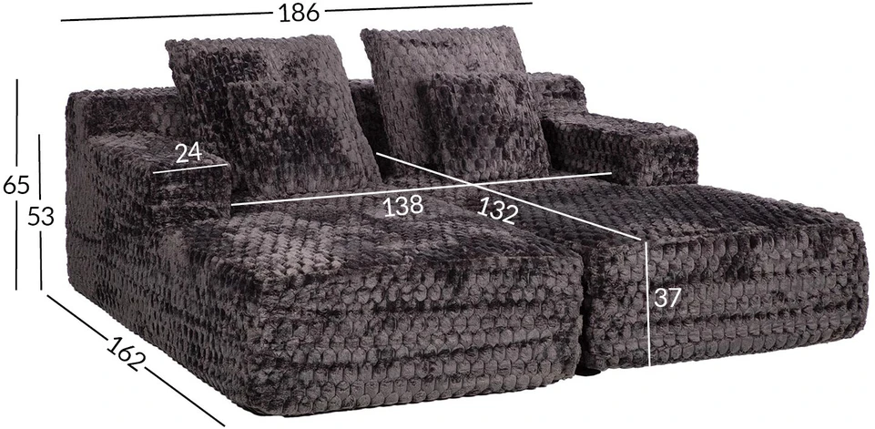 Home4You Dvivietė sofa-lova „FIZZY“, pilkos spalvos