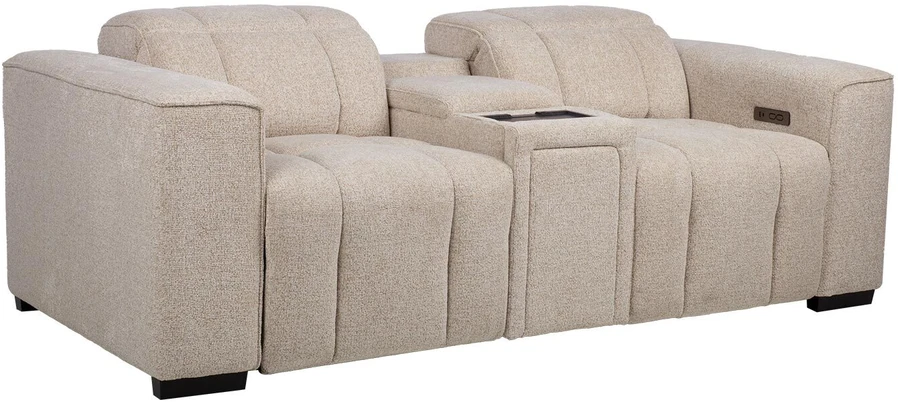Lova Home4You „Sofa HUB“ 2-vietė elektrinė atlošiamoji sofa, smėlio spalvos
