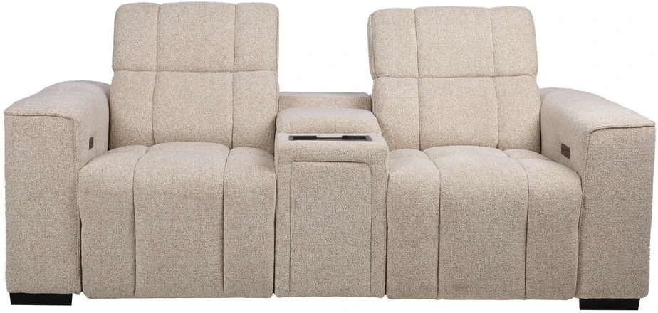 Home4You „Sofa HUB“ 2-vietė elektrinė atlošiamoji sofa, smėlio spalvos