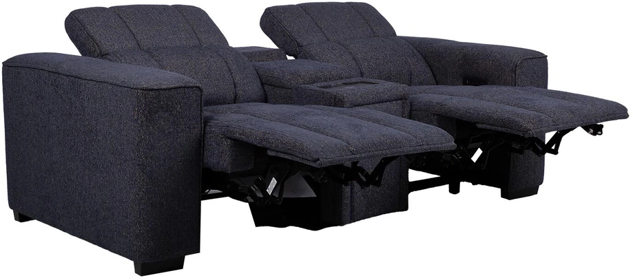 Home4You „HUB“ dvivietė elektrinė atlošiamoji sofa, tamsiai mėlyna