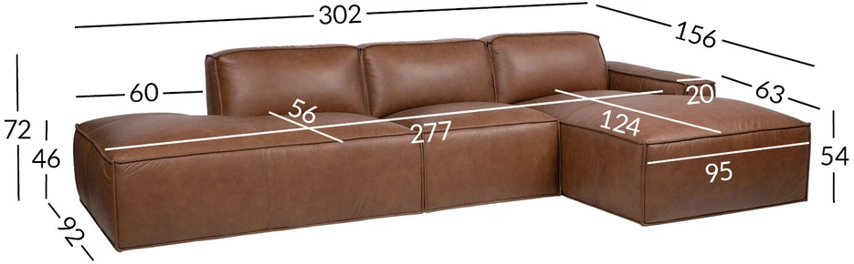 Home4You Kampinė sofa „BURTON RC“ iš rudos odos