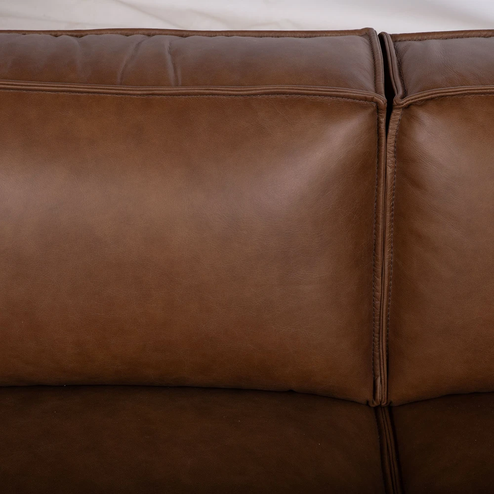Home4You Kampinė sofa „BURTON RC“ iš rudos odos