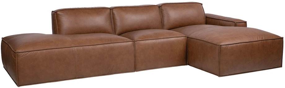 Home4You Kampinė sofa „BURTON RC“ iš rudos odos