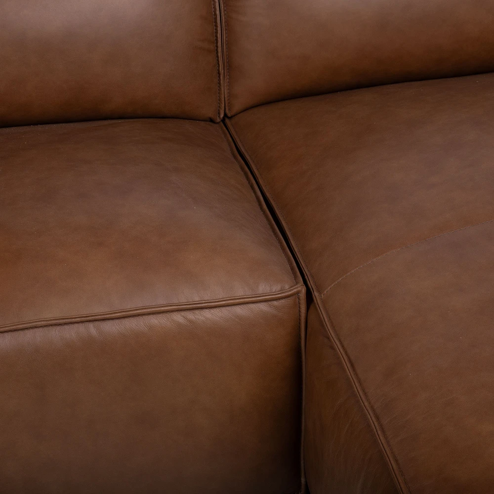 Lova Home4You Kampinė sofa „BURTON RC“ iš rudos odos