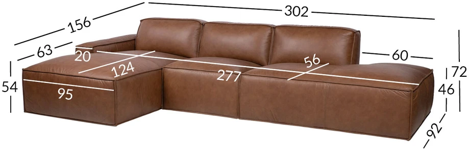 Sofa Home4You Kampinis sofos komplektas „BURTON LC“ iš rudos odos