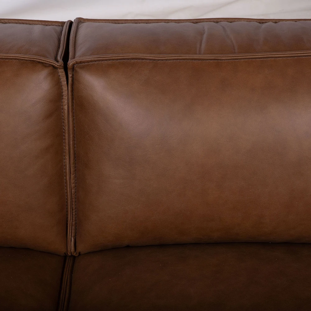 Sofa Home4You Kampinis sofos komplektas „BURTON LC“ iš rudos odos